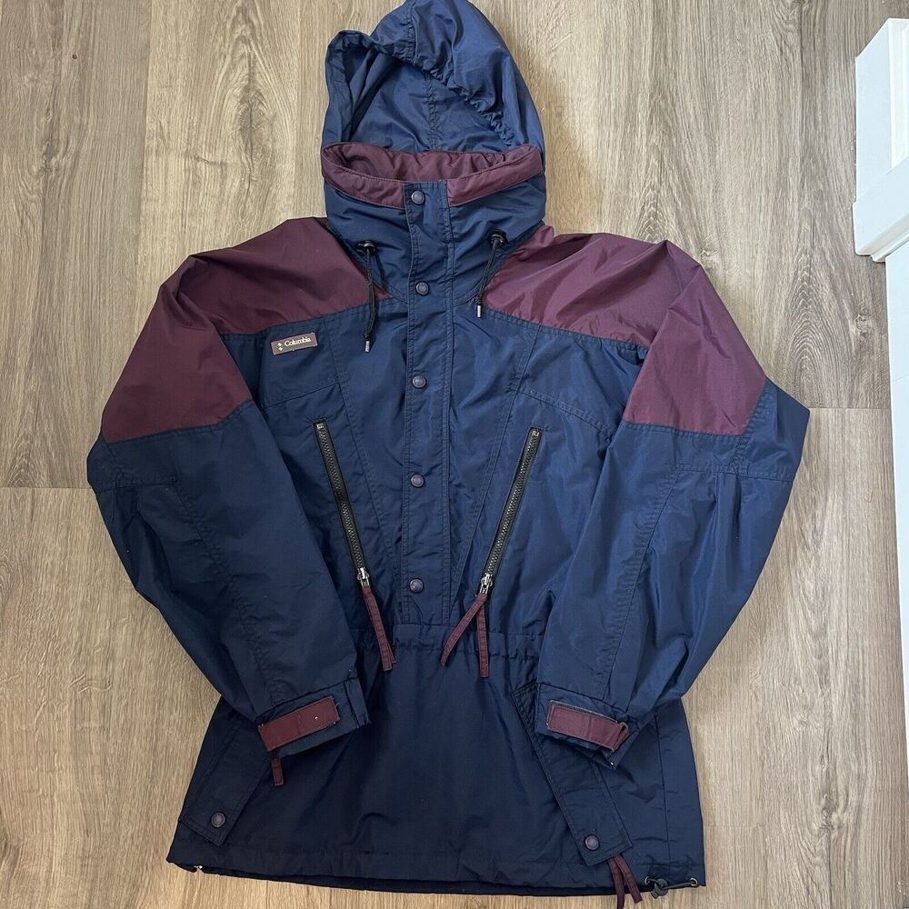 Columbia Men’s M Colorblock 1/2 Zip Anorak Jacket Windbreaker Rain Coat VTG 90s